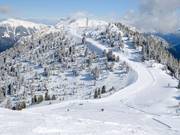 Blick auf die Piste Forcella-Bombasel