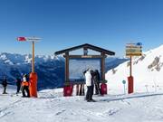 Pistenausschilderung im Skigebiet Les 3 Vallées