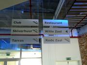 Wegweiser an der Skihalle