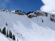 Steile Abfahrte bei der Sesselbahn Sugarloaf