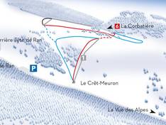 Pistenplan Le Crêt-Meuron – Fontaines (Les Gollières)