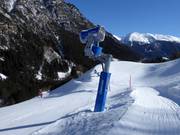 Schneekanone an der Talabfahrt