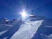 Karjochabfahrt mit idealen Pistenbedingungen zum Carven