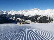 Frisch präparierte Piste in See