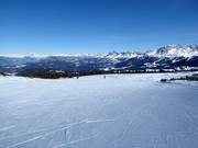 Piste Schwarzhorn 2 mit Panorama zum Latemar, Rosengarten und Schlern