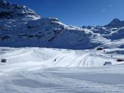 Leichte Piste Mandra bei der Mittelstation Corvatsch
