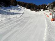 Perfekt präparierte Piste im Skigebiet Grimentz/Zinal