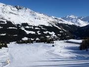 Leichte Pisten an der Mittelstation Plaghera