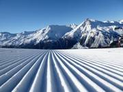 Perfekte Pistenpräparierung im Skigebiet Minschuns