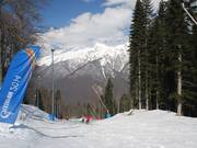 Relativ schmal: Die Abfahrt zum Lift D