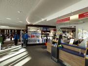 Erstklassig gepflegter Kassenbereich an der Waldbahn