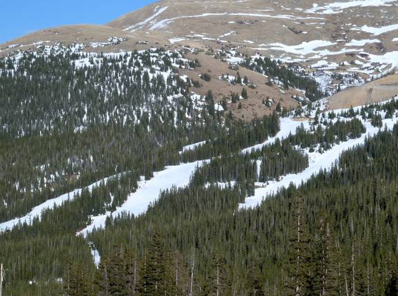 Blick auf die Pisten im Loveland Valley
