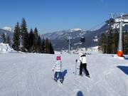 Leichte Abfahrt an der 10er-Gondelbahn Eichenhof