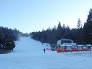Blick auf das Skigebiet Mendelpass