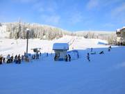 Blick auf den Village Platter und das Förderband