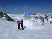 Gute Beschilderung an Pistenkreuzungen