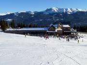 Blick auf das Caribou Chalet