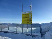 Pistenausschilderung im Skigebiet Monte Bondone