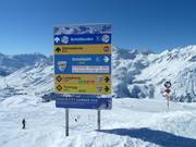 Ausschilderung im Skigebiet