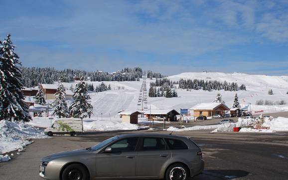 Val d'Arly: Anfahrt in Skigebiete und Parken an Skigebieten – Anfahrt, Parken Espace Diamant – Les Saisies/Notre-Dame-de-Bellecombe/Praz sur Arly/Flumet/Crest-Voland