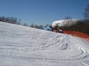 Piste mit Blick auf die Allianz Arena
