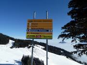 Pistenausschilderung im Skigebiet Bolsterlang