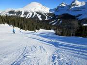Breite Abfahrt Nr. 59 Wawa Bowl mit Blick auf den Goat's Eye Mountain