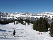 Abfahrt zum Tannenboden mit Blick auf die Churfirsten