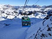 Arabba-Porta Vescovo - 80er Funifor - windstabile Kabinen-Seilbahn mit breiter Seilführung