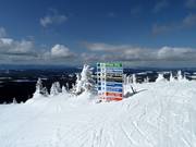 Pistenausschilderung im Skigebiet von Big White