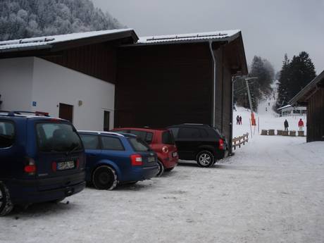 Bayerisches Oberland: Anfahrt in Skigebiete und Parken an Skigebieten – Anfahrt, Parken Rabenkopf – Oberau