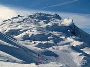 Blick auf den Freeriderberg Weissfluh