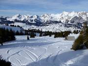 Spuren im Tiefschnee am Gamserrugg