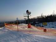 Schneekanone an der Talabfahrt