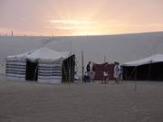 Sonnenuntergang im Camp