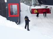 Das freundliche Personal ist am Ausstieg präsent