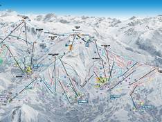 Pistenplan Les Sybelles – Le Corbier/La Toussuire/Les Bottières/St Colomban des Villards/St Sorlin/St Jean d’Arves
