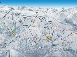 Pistenplan Les Sybelles – Le Corbier/La Toussuire/Les Bottières/St Colomban des Villards/St Sorlin/St Jean d’Arves