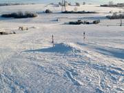 Eine kleine Schanze auf der Piste