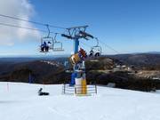 Leistungsfähige Schneekanone am Mt. Hotham