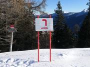 Pistenausschilderung im Skigebiet Schwemmalm