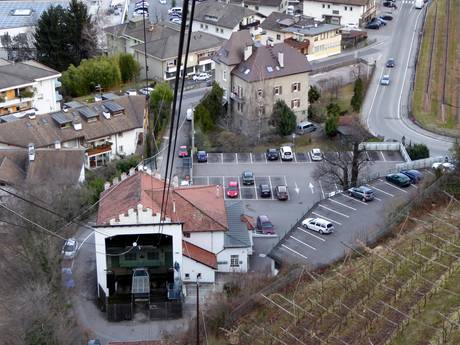 Ortler Alpen: Anfahrt in Skigebiete und Parken an Skigebieten – Anfahrt, Parken Vigiljoch – Lana