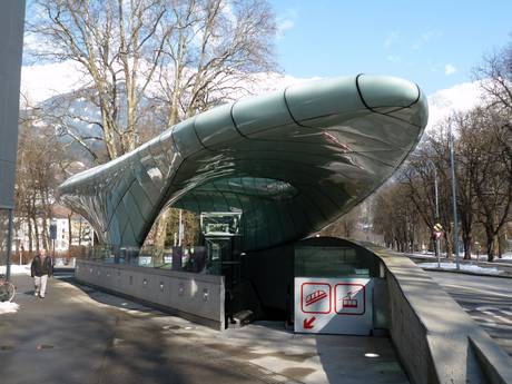 Karwendel: Anfahrt in Skigebiete und Parken an Skigebieten – Anfahrt, Parken Nordkette – Innsbruck