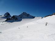 Breite und leichte Pisten am Tiefenbachferner