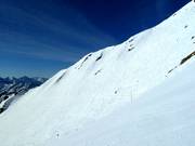 Freeridegelände unterhalb der Gipfelstation