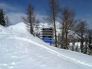Pistenausschilderung am Castle Mountain
