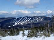 Blick auf das Skigebiet Le Mont Grand-Fonds