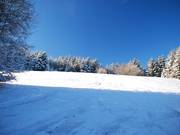 Schlecht präparierte Piste im unteren Bereich