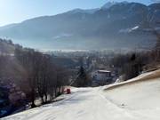 Blick von der Talabfahrt auf die Alpinstadt Sterzing