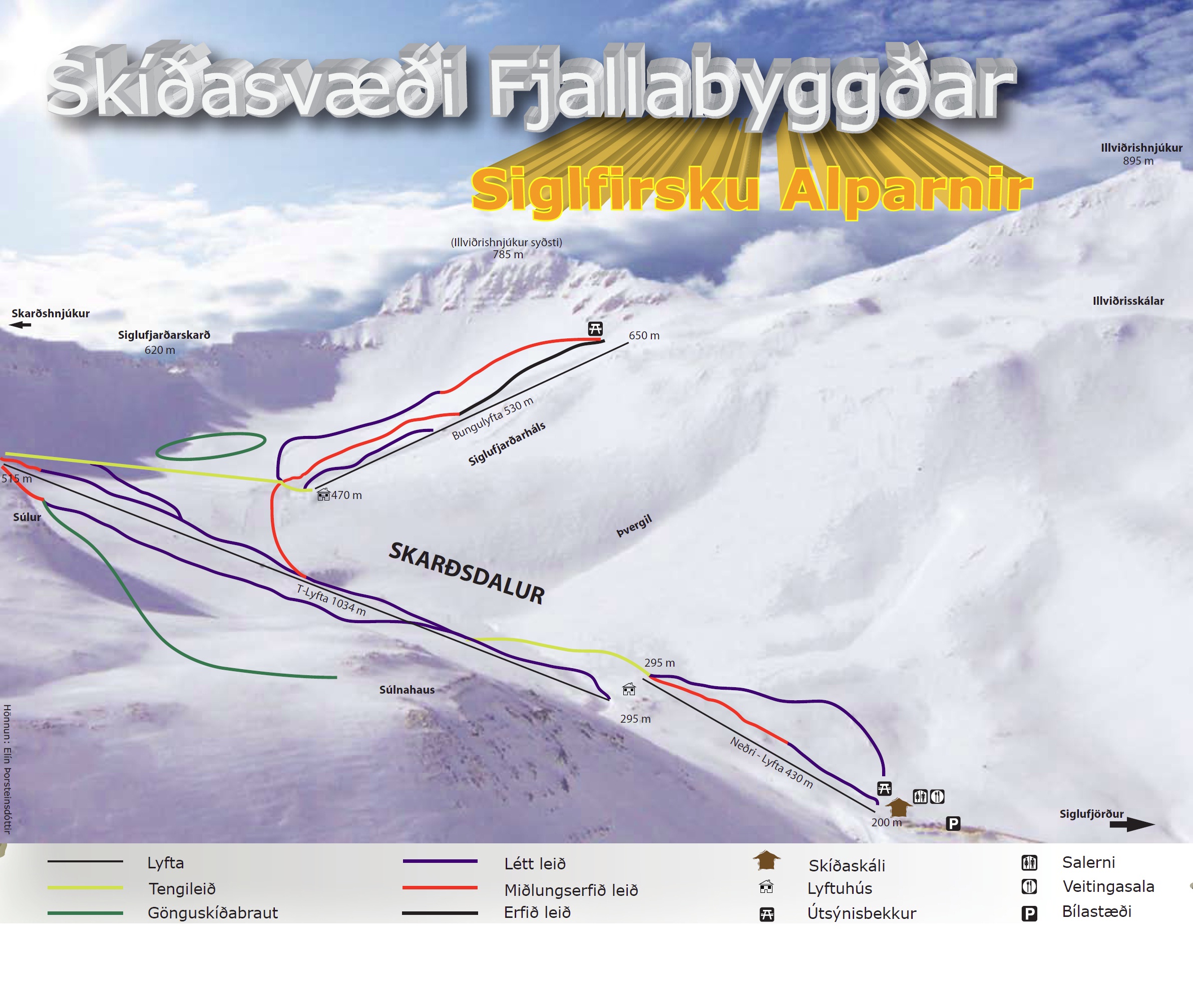 Pistenplan Skarðsdalur – Siglufjörður